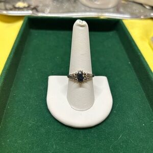 Avon 925 Silver Ring with Deep Blue Stone